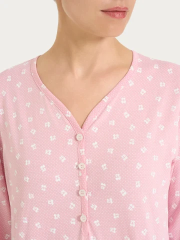 PIGIAMA DONNA Manica lunga SERAFINO DT04NU ragno CAMEO PINK