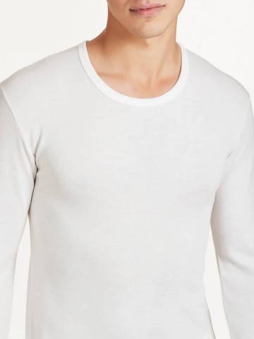 MAGLIA SINTONIA MANICA LUNGA GIROCOLLO RAGNO 065459 BIANCO LANA