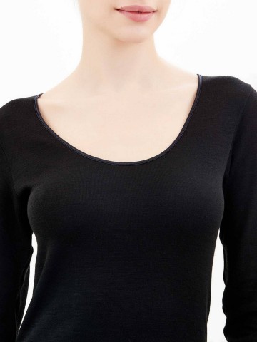 MAGLIA SINTONIA MANICA LUNGA GIROCOLLO RAGNO 072459 NERO