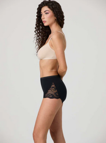 SLIP ALTO CON PIZZO CONFEZIONE 6 PZ JADEA 07 NERO