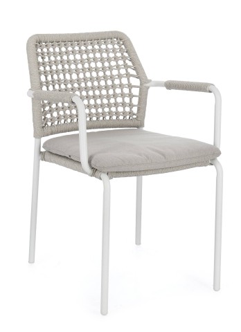 SEDIA CON BRACCIOLI RAJADA BIANCO 0666031