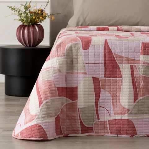 TEREN QUILT STAMPATO 1P 1/2 LE0943 ROSA