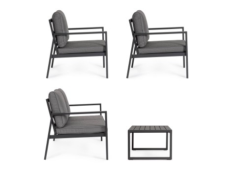 SET4 SALOTTO CON CUSCINI HILDE ANTRACITE LH32 0664003