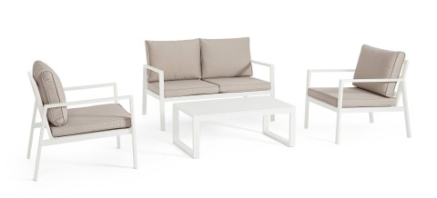 SET4 SALOTTO CON CUSCINI HILDE BIANCO LD30 0664002