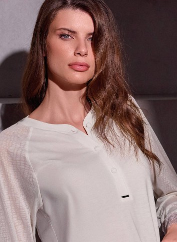 PIGIAMA DONNA COTONE Manica lunga SERAFino COC654134 lormar LATTE/CORDA