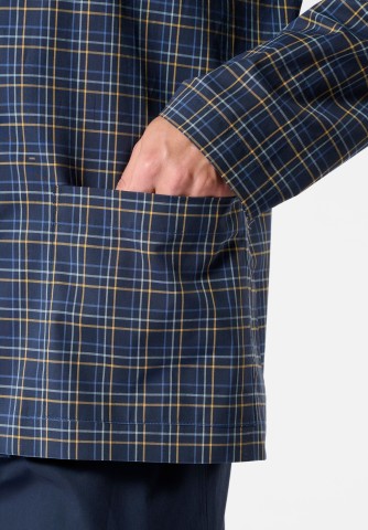 Pigiama Lungo Aperto con Collo in Popeline di Cotone Camiceria VPRT93383 BLU