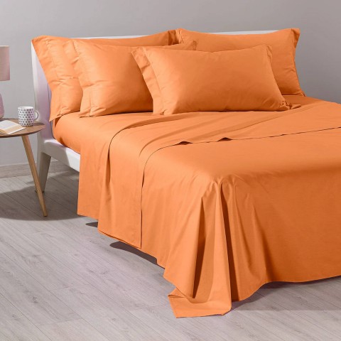BASIC COLLECTION COMPLETO LENZUOLA MATRIMONIALE ILBLUCASA ARANCIO