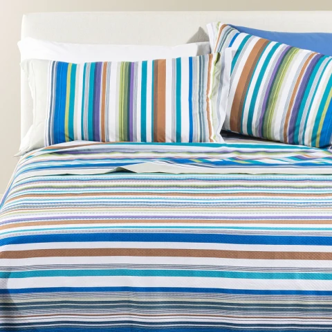 Copriletto Non Trapuntato In Cotone Piquet Bristol Singolo Caleffi BLU