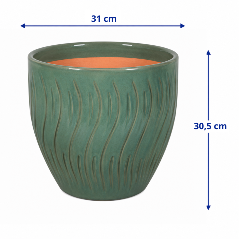 VASO CERAMICA CORSICA L D31X30,5H SMERAL