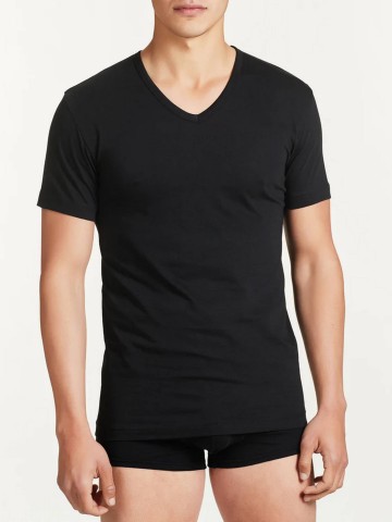 MAGLIA MEZZA MANICA SCOLLO A V PACCO DOPPIO RAGNO 601418 NERO