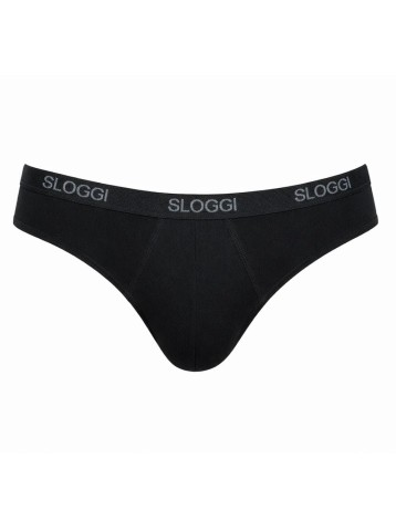 BASIC SLIP MINI PACCO DOPPIO SLOGGI 10020414 UOMO NERO