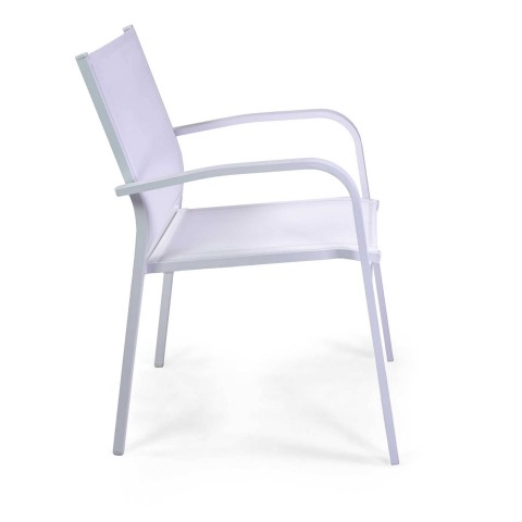 POLTRONA SULLIVAN BIANCA ALLUMINIO CON BRACCIOLI TONDI 747 VACCHETTI