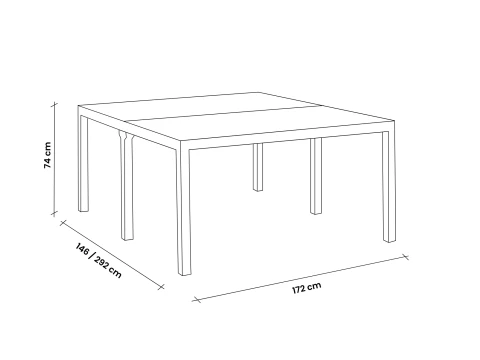TAVOLO KING DOUBLE DINING GRAPHITE 439.4