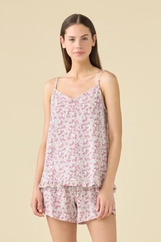 PIGIAMA DONNA COTONE BRETELLINA FA009635 GLICINE