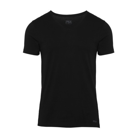 T-SHIRT MANICA CORTA SCOLLO V FILA FU5001 NERO