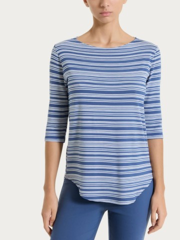 Maglietta a righe alternate scollo a barchetta in Viscosa Summer DT13TB RAGNO FANT. OCEANA