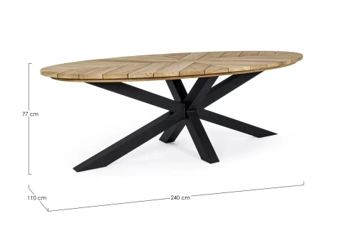 TAVOLO PALMDALE 240X110 CARBON 0804741