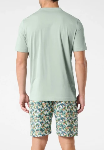 Pigiama Corto Girocollo in Cotone VPRT93396 ACQUAMARINA