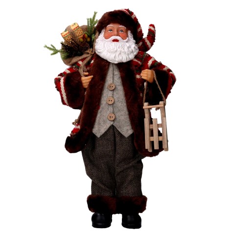 BABBO NATALE CON SLITTA H. 45cm VACCHETTI