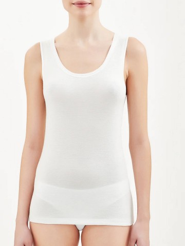 MAGLIA SINTONIA PURA SPALLA LARGA CON PIZZO RAGNO 071852 BIANCO LANA