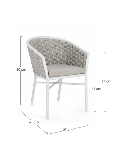 SEDIA CON BRACCIOLI MARGALIDA BIANCO 0666082