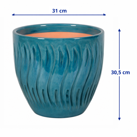 VASO CERAMICA CORSICA L D31X30,5H OCEANO