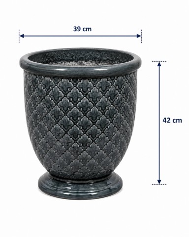 VASO CERAMICA SINGAPORE M D39X42H ANTRACITE