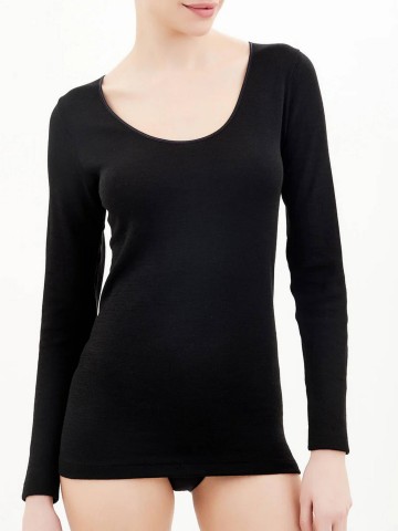 MAGLIA SINTONIA MANICA LUNGA GIROCOLLO RAGNO 072459 NERO