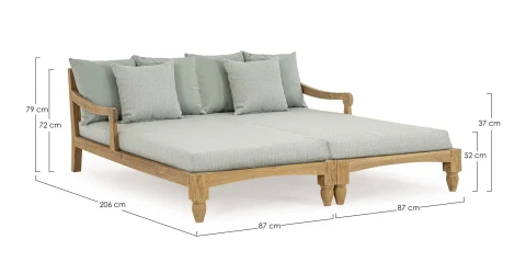 BALI SET 2 LONGUE AQUA 0806777 BIZZOTTO