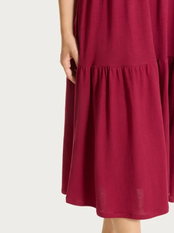 ABITO DONNA CON MANICHINA DQ58D3 BEET RED