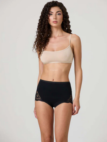 SLIP ALTO CON PIZZO CONFEZIONE 6 PZ JADEA 07 NERO