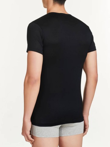 MAGLIA SILKOTTON MEZZA MANICA SCOLLO A V RAGNO 601698 NERO