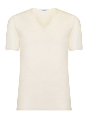 MAGLIA SINTONIA MEZZA MANICA SCOLLO A V RAGNO 065458 BIANCO LANA