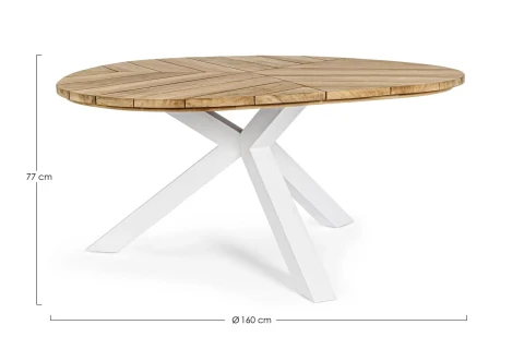 PALMDALE TAVOLO TONDO BIANCO diametro 160cm 0804738 BIZZOTTO