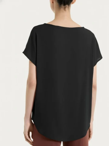 Blusa con manica a kimono in Voile Stretch DS25S7 RAGNO NERO