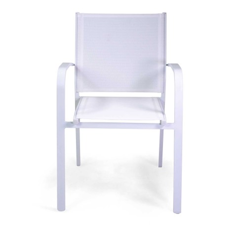 POLTRONA SULLIVAN BIANCA ALLUMINIO CON BRACCIOLI TONDI 747 VACCHETTI