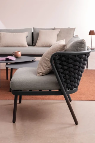 HARLOW POLTRONA ANTRACITE CON CUSCINO 0663581 BIZZOTTO