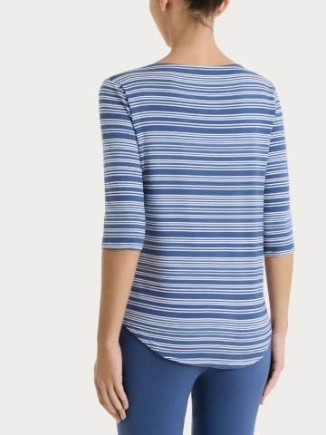 Maglietta a righe alternate scollo a barchetta in Viscosa Summer DT13TB RAGNO FANT. OCEANA