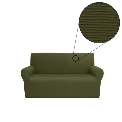 YES COPRIDIVANO ELASTICIZZATO 2 POSTI LINEAORO VERDE
