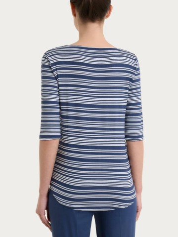 Maglietta a righe alternate scollo a barchetta in Viscosa Summer DT13TB RAGNO FANT. OCEANA