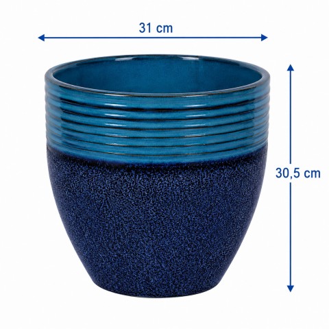 VASO CERAMICA CORSICA L D31X30,5H BIC.OCEAN