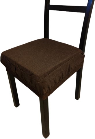NEW EDGAR SET 2 CUSCINI PER SEDIE QUADRATI CON ELASTICO MARRONE