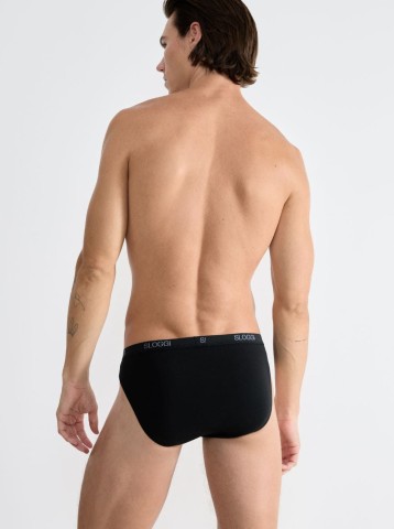 BASIC SLIP MINI PACCO DOPPIO SLOGGI 10020414 UOMO NERO