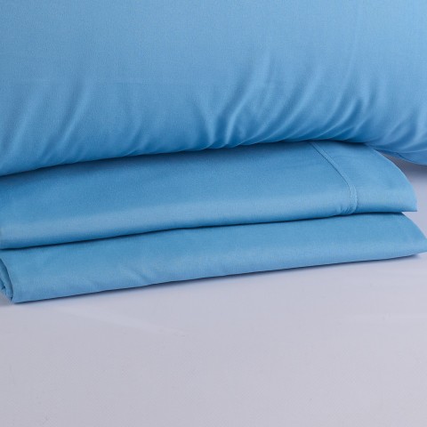 NO STIRO - MORE TIME COMPLETO LETTO MATRIMONIALE ILBLUBIANCHERIA CELESTE
