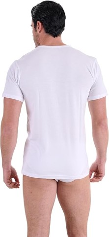 MAGLIA MEZZA MANICA SCOLLO A V IN COTONE NAVIGARE 512 BIANCO