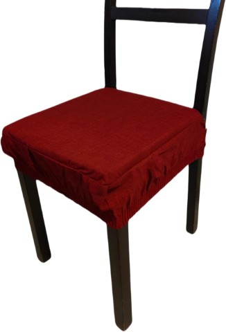 NEW EDGAR SET 2 CUSCINI PER SEDIE QUADRATI CON ELASTICO BORDEAUX