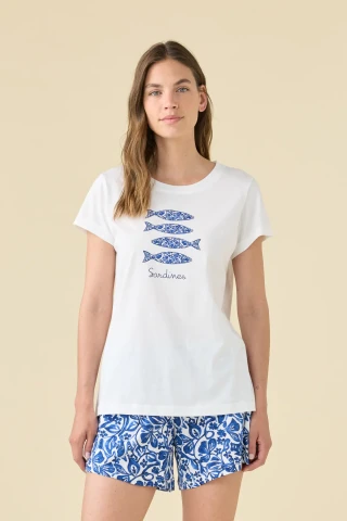 PIGIAMA DONNA COTONE MEZZA MANICA FA009583 NATURAL