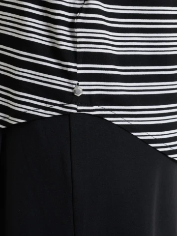 Maglietta girocollo a righe alternate in Viscosa Summer DT13TJ RAGNO FANTASIA NERO