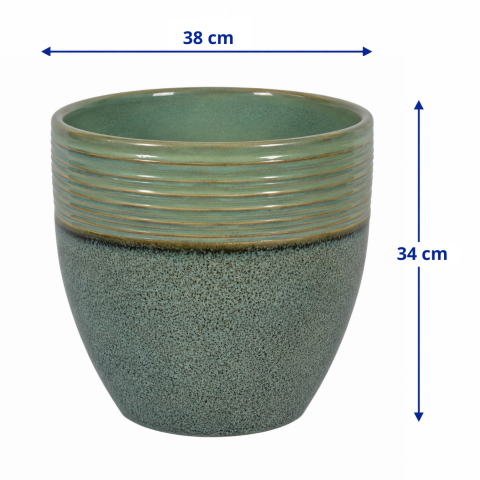 VASO CERAM CORSICA XL D38X34H BIC.SMERAL