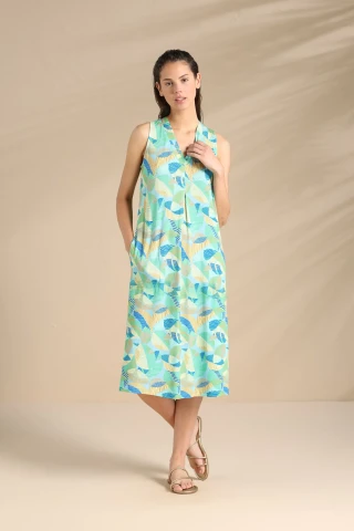 ABITO DONNA SPALLA LARGA LA003593 DELPHIN BLUE